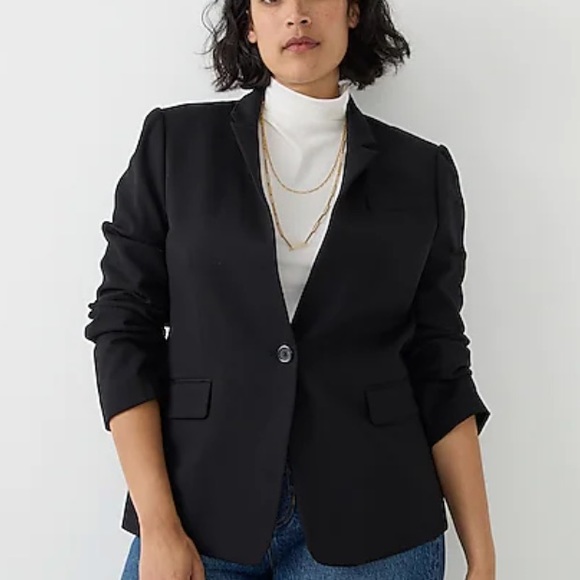 J Crew Regent Blazer in Wool Flannel Black - Size 4 - Picture 3 of 9